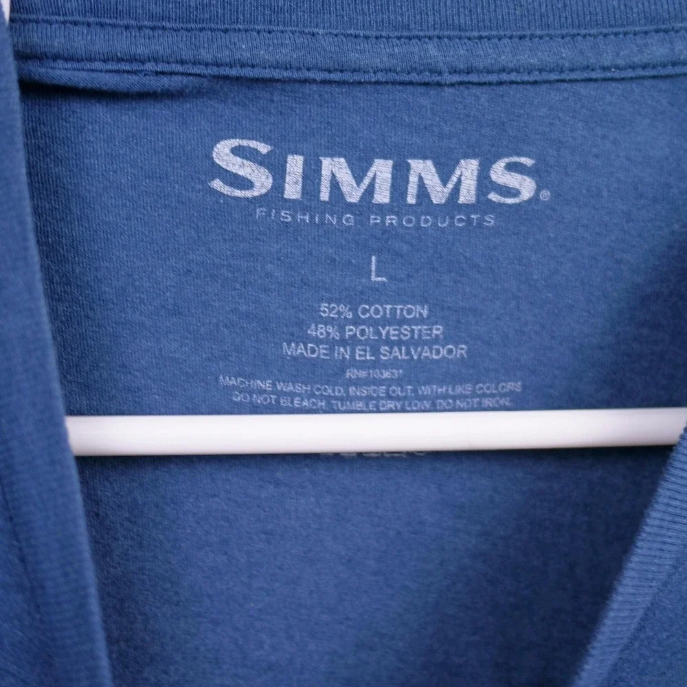 Simms T-Shirt Blue Skeleton Mermaid Bozeman Montana - Mens Size L